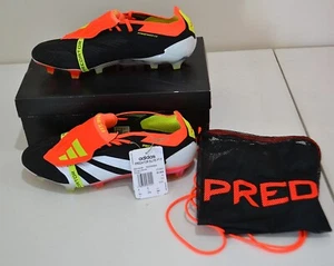 NIB UNISEX ADIDAS PREDATOR ELITE FT FG SOCCER CLEATS MEN'S SZ 9.5 BLK/WHT/SOLRED - Picture 1 of 13