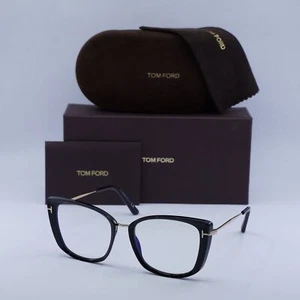 Tom Ford FT5816-B 001 Glänzend Schwarz/Gold/Klar Blaulicht Block 53mm Brille... - Bild 1 von 6