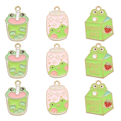 15x Colgantes de Dijes de Rana Bebida Esmaltada para Hágalo Usted Mismo Pendientes Collar Fabricación de Joyas Foto 1 de 4
