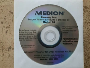 Medion Windows 7 Starter SP1 Recovery Media Reinstallation DVD 32 bit (Englisch) - Bild 1 von 1