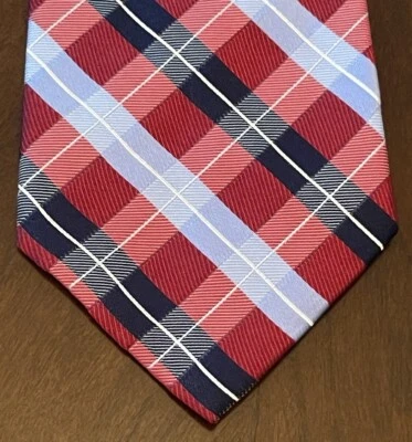 Corbata para hombre Nautica roja azul 100 % seda hecha en China Foto 1 de 4