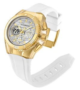 TechnoMarine TM-118133 Cruise California 40mm Gold with White Strap Watch!!