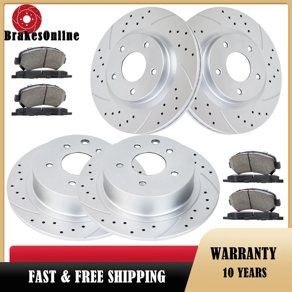 Fit for Nissan Altima 2007-2013 296mm Front 292mm Rear Brake Rotors Pads Brakes - Image 1 of 4