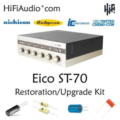 EICO ST-70 Amp Restauración Recapitulación Reparación Actualización Reconstrucción Kit Filtro Condensador Foto 1 de 4