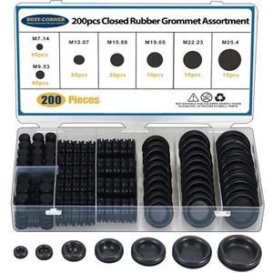 200 PCS 7 Sizes Rubber Grommet Assortment Closed Hole Plug for Wire & Plumbing - Picture 1 of 7