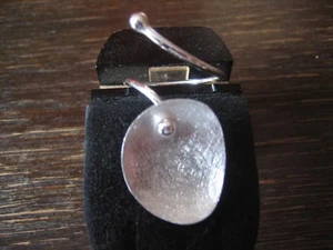 origineller Designer Ring Blatt organische Struktur 925er Silber NEU RG 60 19 mm - Picture 1 of 4