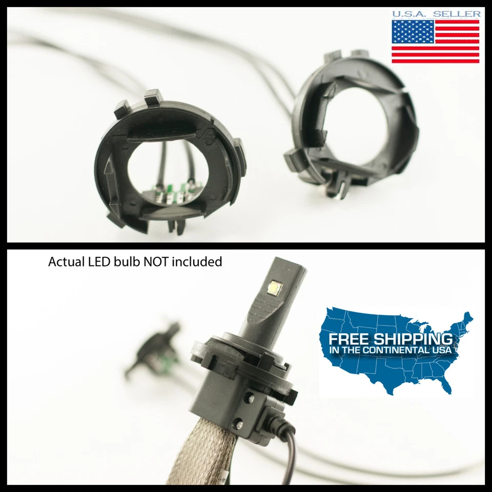 2X H7 LED bulb adapters RETAINTER HOLDER 2013-2017 Volkswagen MK7 GTi Golf USA! - Image 1 of 1