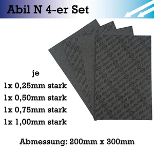 4 Bogen Dichtungspapier Elring Abil N ca. DIN A4 je 1x 0,25mm 0,5mm 0,75mm 1,0mm - Bild 1 von 3