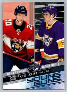 2020-21 Upper Deck Extended Series Hepomiemi/Arthur Checklist Young Guns 701-730