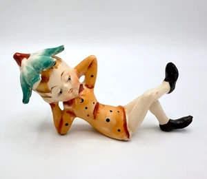 Sombrero y lunares de pétalos Pixie Sprite de colección de la década de 1940 pintados a mano cerámica Japón ocupado - Imagen 1 de 14