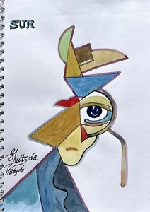 Original Arte Cuaderno de Bocetos Conjunto de 5 Acuarelas Abstractas - Imagen 1 de 6