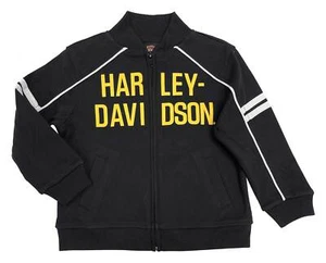 Harley-Davidson Big Boys' Bar & Shield Knit Zip-Up Track Jacket - Black - Picture 1 of 2