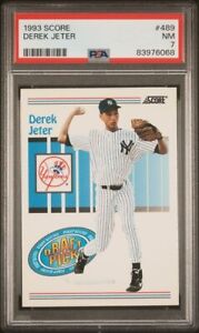 1993 Score Derek Jeter #489 RC Rookie Card New York Yankees PSA 7