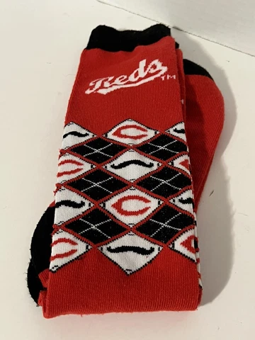 Cincinnati Reds Argyle Mustache Socks Cover