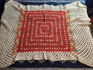 Handmade Autumn Fall Colors Crochet Afghan 40"x50" - Picture 1 of 3