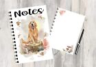 Golden Retriever Dog Notebook - Surrounded by Autumn - Can be personalised.