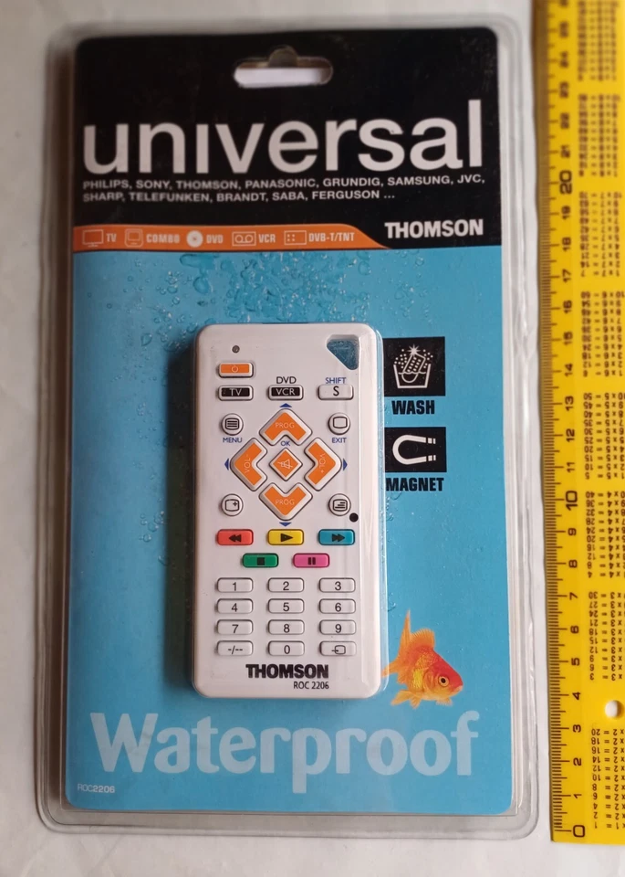 MANDO CONTROL REMOTO UNIVERSAL THOMSON ROC2206  2 EN 1 TV-DVD-TDT ETC. CON IMAN - Imagen 1 de 4