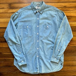 Late 1970s Polo Western Cotton Chambray Button Down Shirt Size Large Ralph Vtg - Picture 1 of 6