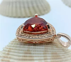 Colgante de piedra solar certificado de 4,5 quilates en chapado en oro de ley amarillo o rosa de 18 quilates - Imagen 1 de 12