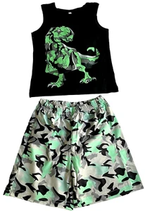 Dinosaur Kid's Camo Knit Shorts and Tank Top - Size 12-18 Months - Boys - Picture 1 of 3