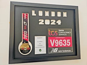 London Marathon Virtual Marathon 2024 Display frame for number , medal & photo - Picture 1 of 6