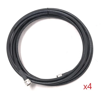 Lot of 4 25ft Times Microwave LMR-400-DB Ham Radio Coax Cable N Male 100ft Total - Image 1 of 4