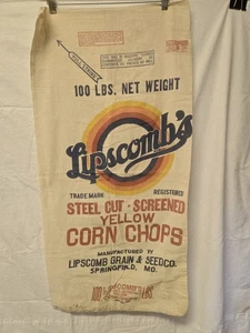 Vintage Lipscomb's Maiskoteletts Futter Getreidesack Bemis St. Louis 19X38 - Bild 1 von 10