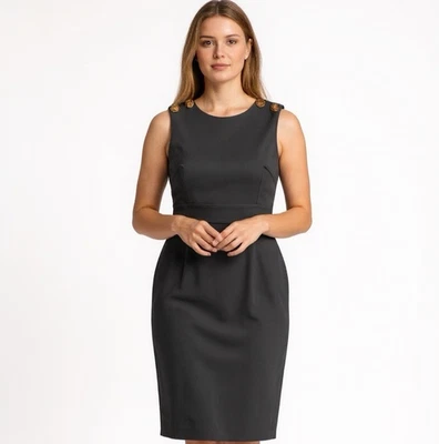 NUEVO Vestido recto Brooks Brothers sin mangas para mujer talla 8 azul marino preppy $228 Foto 1 de 4