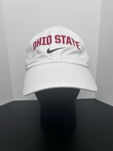 Ohio State Buckeyes Hat Cap Strap Back Mens White Nike Heritage86 Center Swoosh - Picture 1 of 13