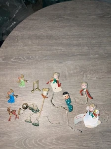 Vintage Japan Engel Ornament Chenille Pfeifenputzer Puppe & kleine Glocken Handarbeit Lot 1950er - Bild 1 von 8