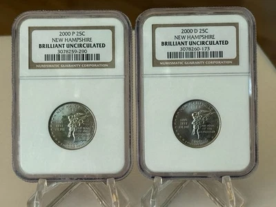 2000 P & D NGC Certified New Hampshire Quarter 🔥2-Coin Set 🔥 - Image 1 of 4