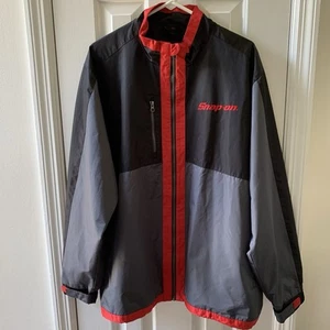 Snap-On Tools Logo Mens Black/Gray Zip Up Windbreaker Jacket Size XL - Picture 1 of 16
