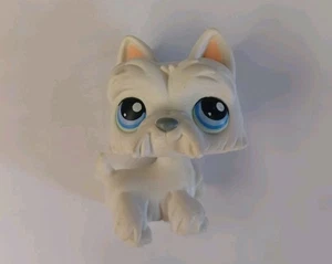 AUTHENTIC Littlest Pet Shop White SCOTTIE Scottish Terrier Dog BLUE Eyes LPS #24 - Picture 1 of 3