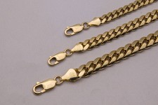 Sólido ouro Amarelo 14k link Cubano de Miami colar corrente de 6mm-8mm, tamanho 20" -36"