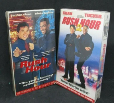VHS ~ "Rush Hour & Rush Hour 2" Full Length Promotional Screening Copies Foto 1 de 4