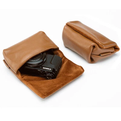 Real Leather Camera Bag Pouch Insert For RX100 M2/3/4/5/6/7 G7X2 G7X3 Rioch GR3 - Image 1 of 4