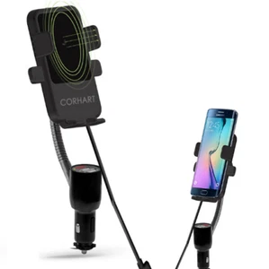 New Wireless Charger Dual USB Car Holder Lighter Mount - Picture 1 of 2
