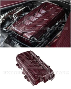 Para Corvette C8 20-Up | Cubierta trasera del motor LT2 FIBRA DE CARBONO ROJA estilo de fábrica GM - Imagen 1 de 21