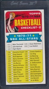 1970/71 Topps #101 NBA Basketball Checklist-2 EX *1476 - Picture 1 of 1