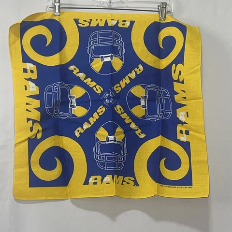 Vintage Rams flag banner man cave wall hanging 22”x22” euc e2000 Cover