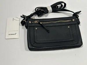 Gussaci Black Leather Small Crossbody Bag - Picture 1 of 7