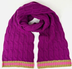 Neu Gucci Magenta Rosa Wolle Kaschmir Langer Schal Goldrand - Bild 1 von 9