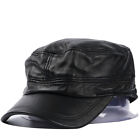 2022 Men Real Sheepskin Army Military Hats Flat Cap Beret Adjustable Peaked Caps