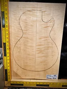 Flame Maple Carve Top Bookmatched Set, Guitar & Bass Making Luthier Wood 12.4mm - Picture 1 of 4