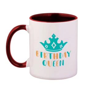 Ceramic Colorful Coffee Mug 11 Ounces Birthday Queen Crown Tea Cup Birthday - Picture 1 of 8