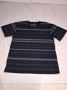 Zoo York Mens Short Sleeve V-Neck Striped Size Medium. Has Small Burn Hole - Picture 1 of 7