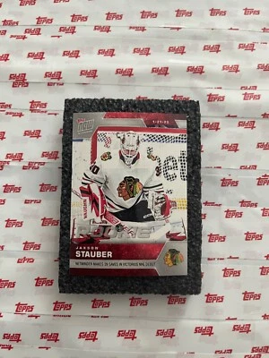2022-23 NHL Topps NOW® Sticker #165 🥅 Jaxson Stauber RC 🥅 Chicago Blackhawks - Image 1 of 2