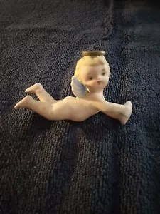 Engel Cherub Kerze Umarmung Kletterer Keramik Herz Heiligenschein entzückend niedlich Figur - Bild 1 von 7