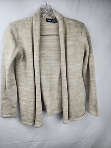 CHAPS OPEN FRONT CARDIGAN SWEATER GIRLS 8/10 School Uniform Preppy Oatmeal Knit - Picture 1 of 10