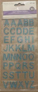 Forever In Time Gem Alphabet Stickers - Turquoise- Arts, Crafts, Scrapbooking - Picture 1 of 4